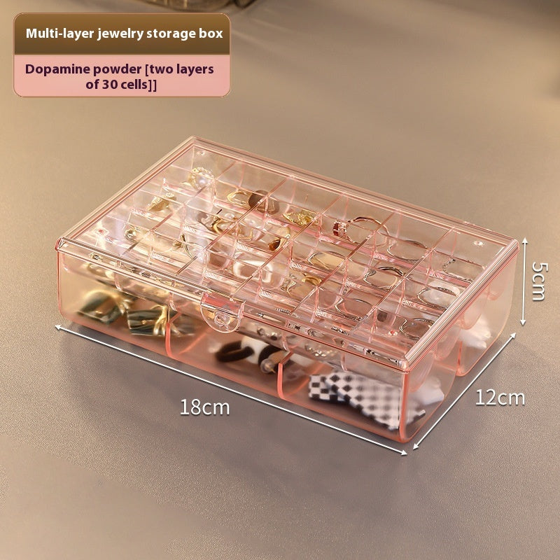 Ornament Dustproof Storage Box Anti-oxidation Ear Stud Necklace Jewelry Box