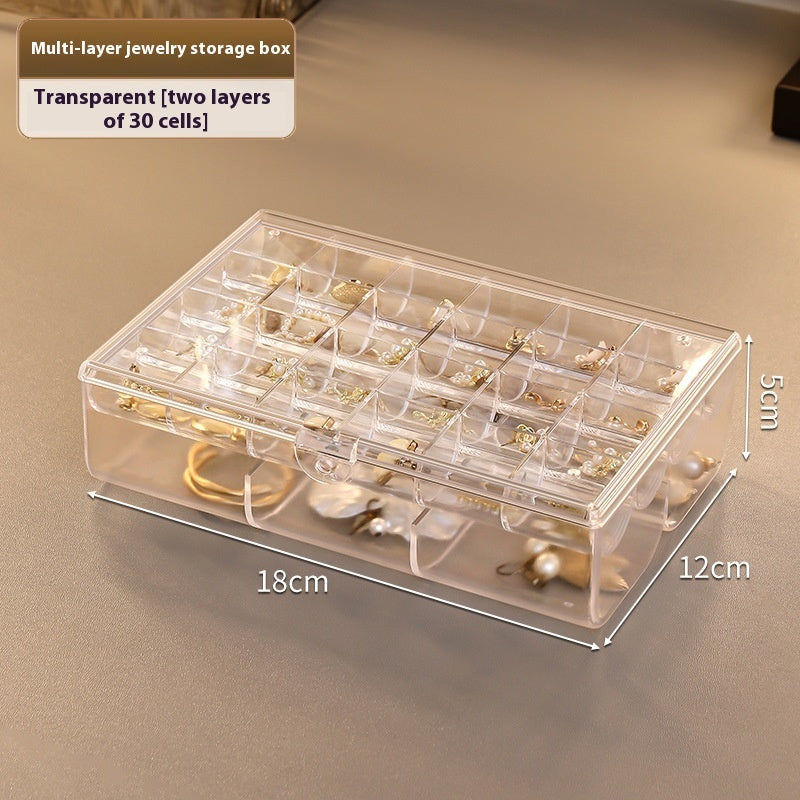 Ornament Dustproof Storage Box Anti-oxidation Ear Stud Necklace Jewelry Box