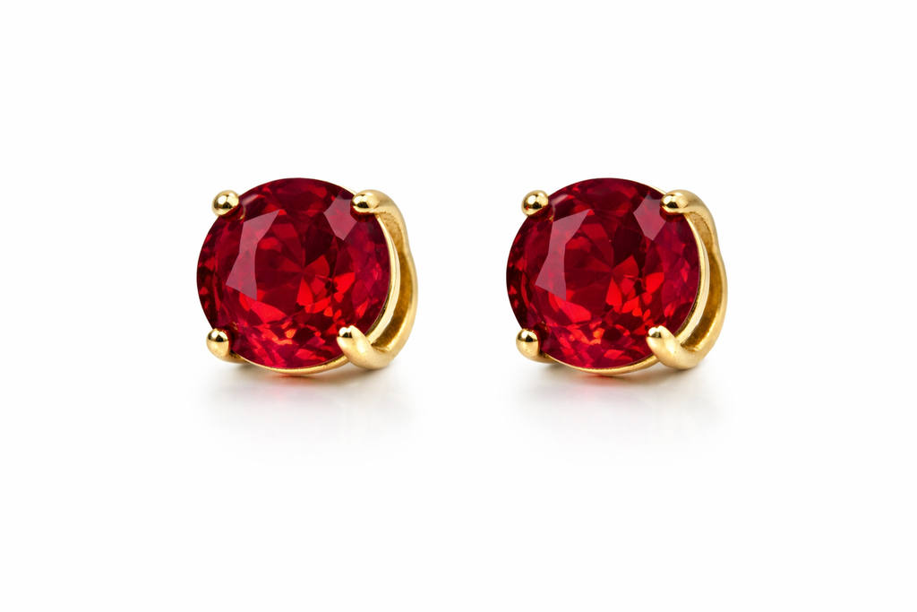 Round Solitaire Stud Earrings