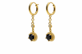 Black Crystal Halo Drop Earrings