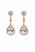 Crystal Teardrop Halo Drop Earrings