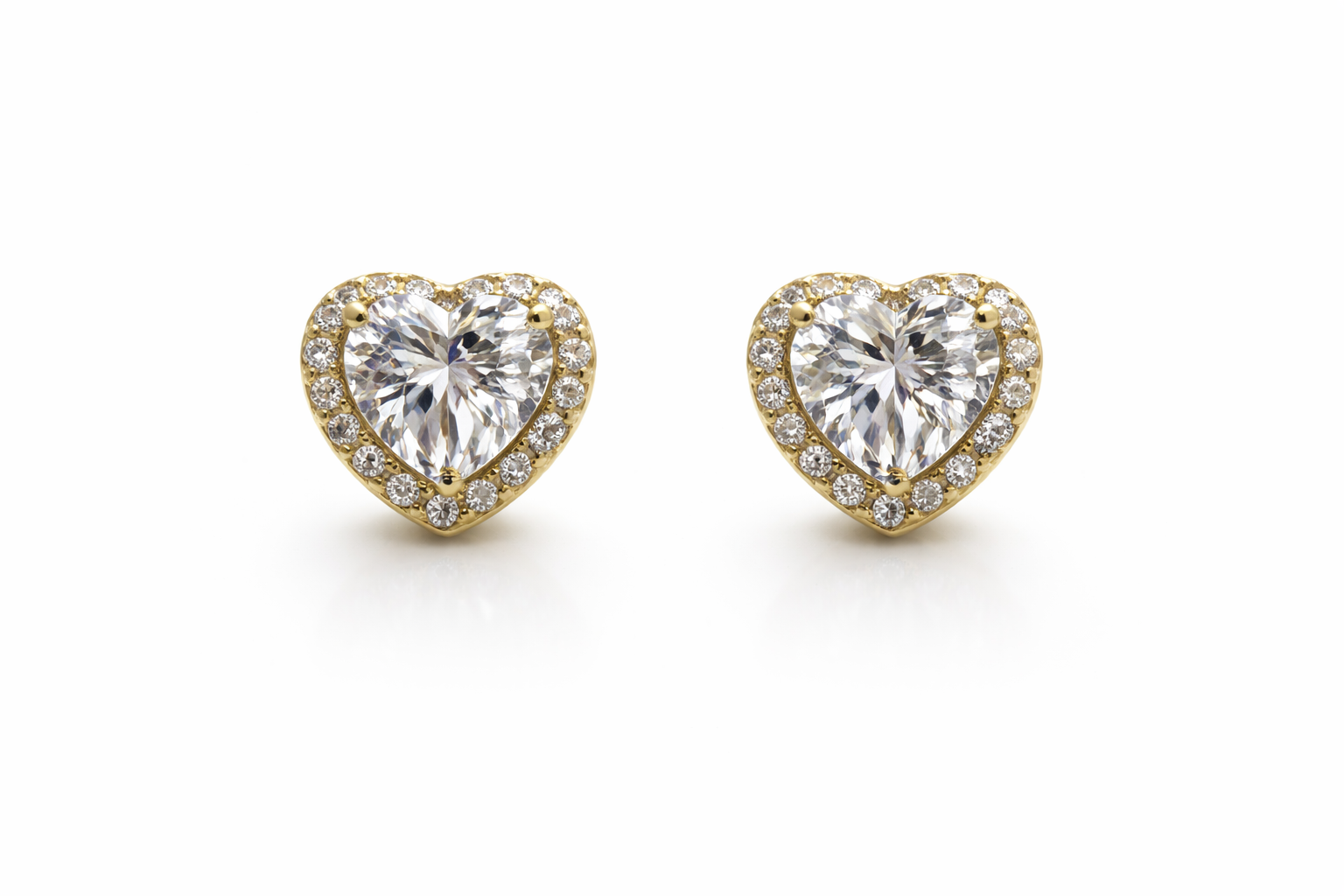Heart Halo Stud Earrings