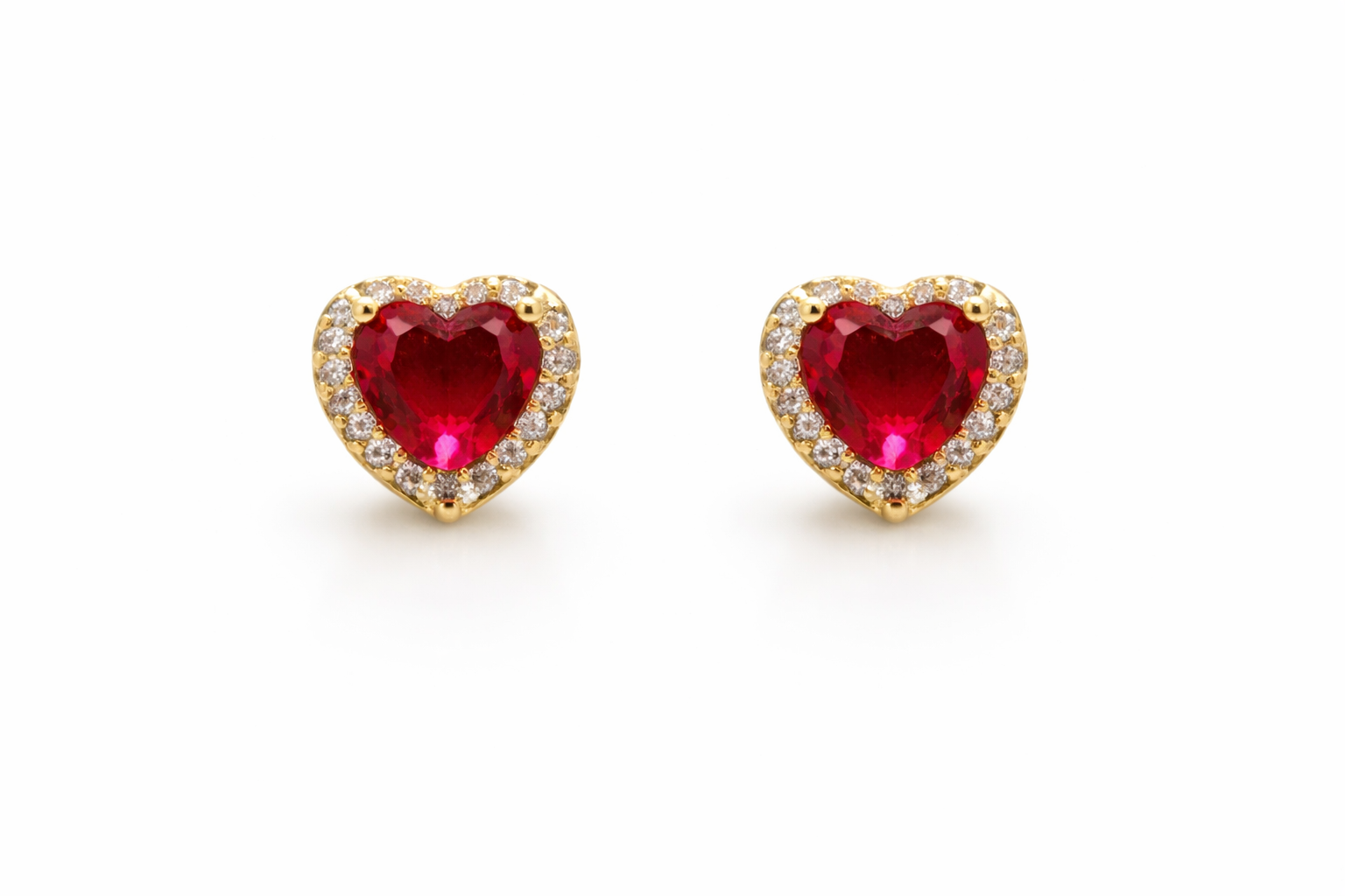 Heart Halo Stud Earrings