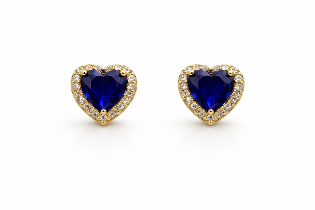 Heart Halo Stud Earrings