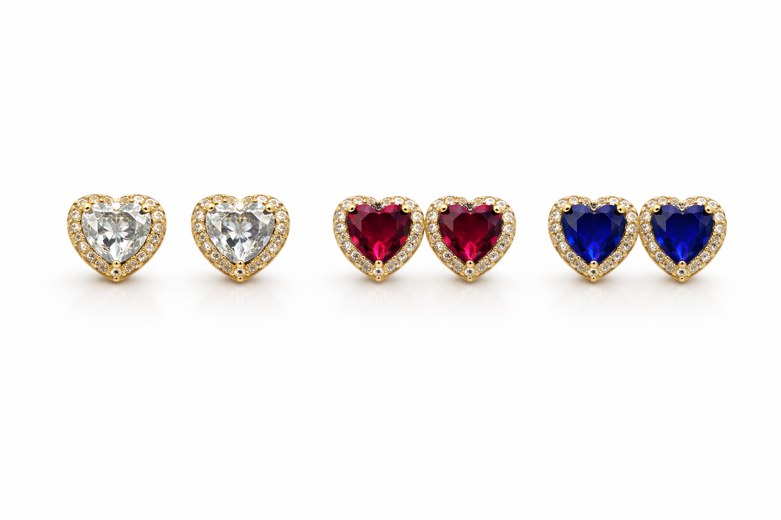 Heart Halo Stud Earrings