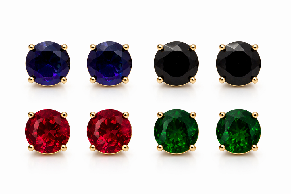 Round Solitaire Stud Earrings