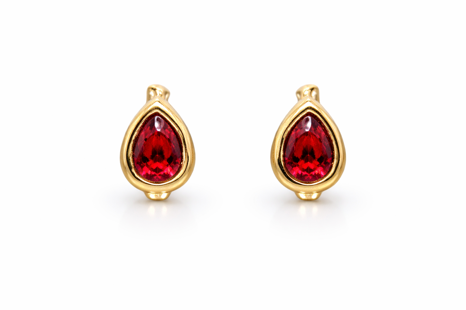 Teardrop Bezel Crystal Clip Earrings