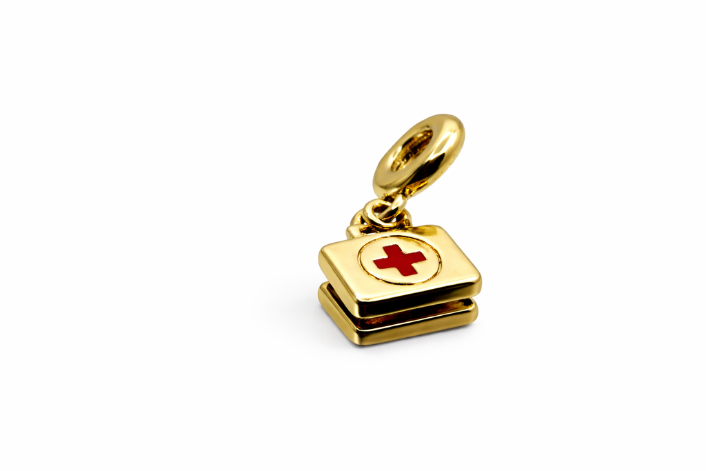 First Aid Kit Enamel Bead Charm