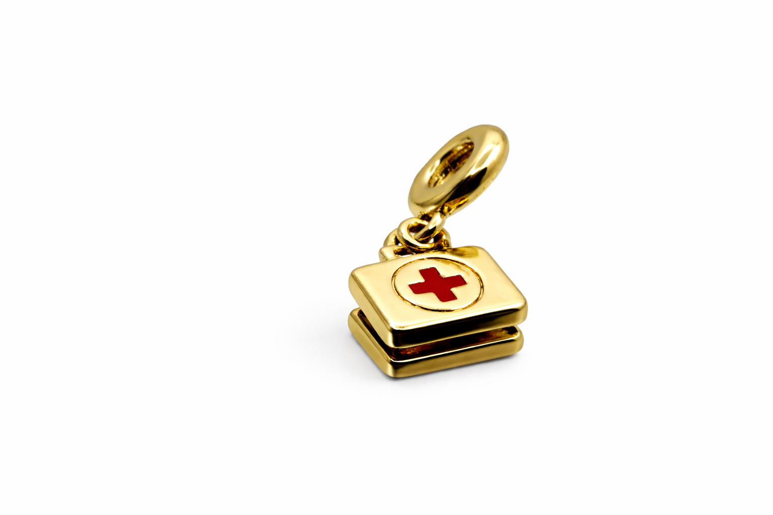 First Aid Kit Enamel Bead Charm