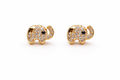 Gold Pavé Elephant Stud Earrings