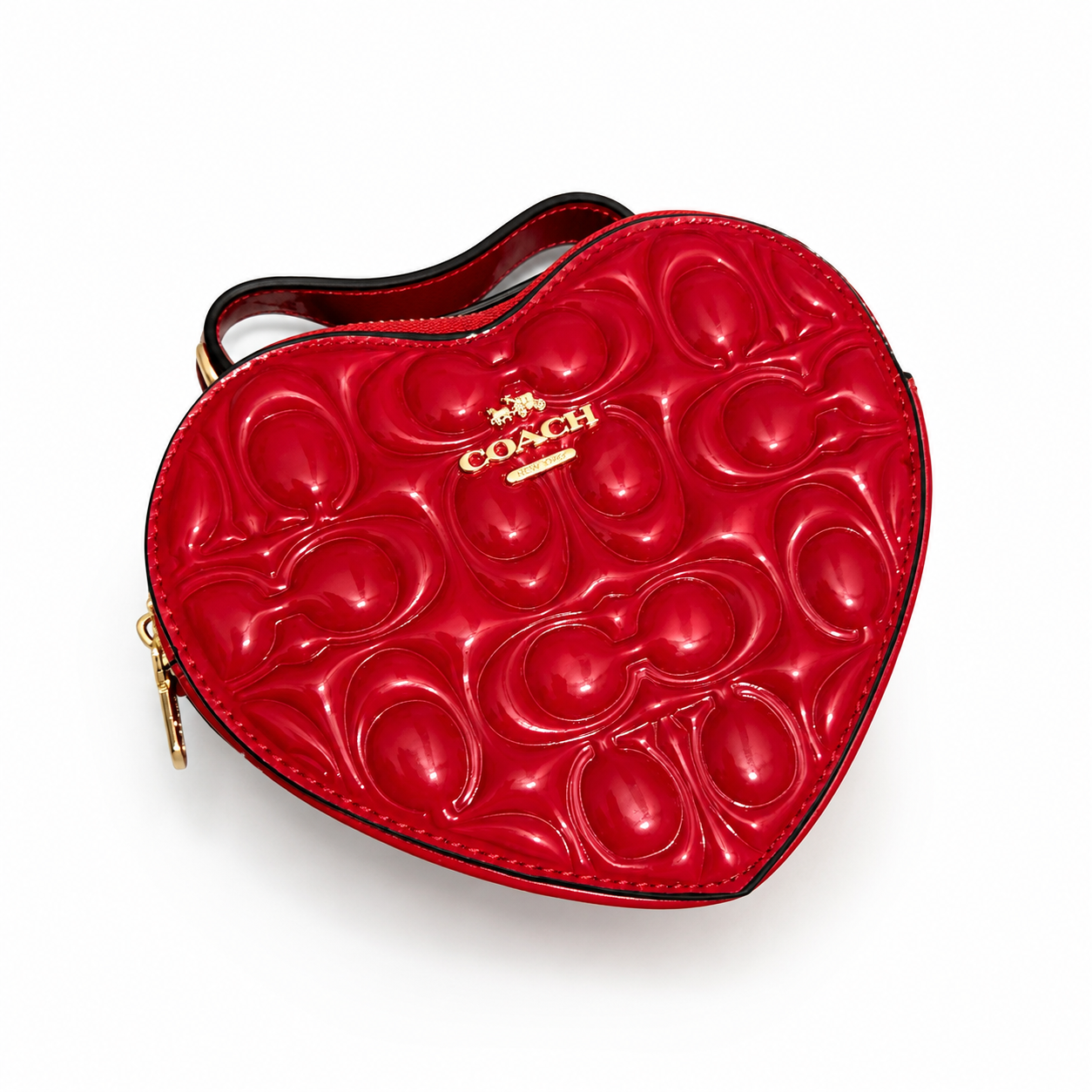 Coach heart bag red patent leather product photo