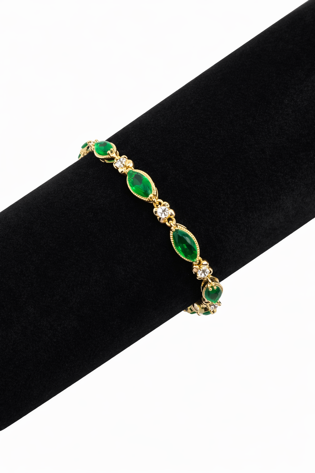 Emerald Marquise Crystal Link Bracelet