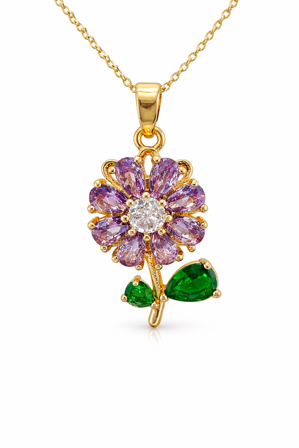 Spinning Violet Flower Pendant