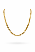 Gold Cuban Curb Chain Necklace 22"