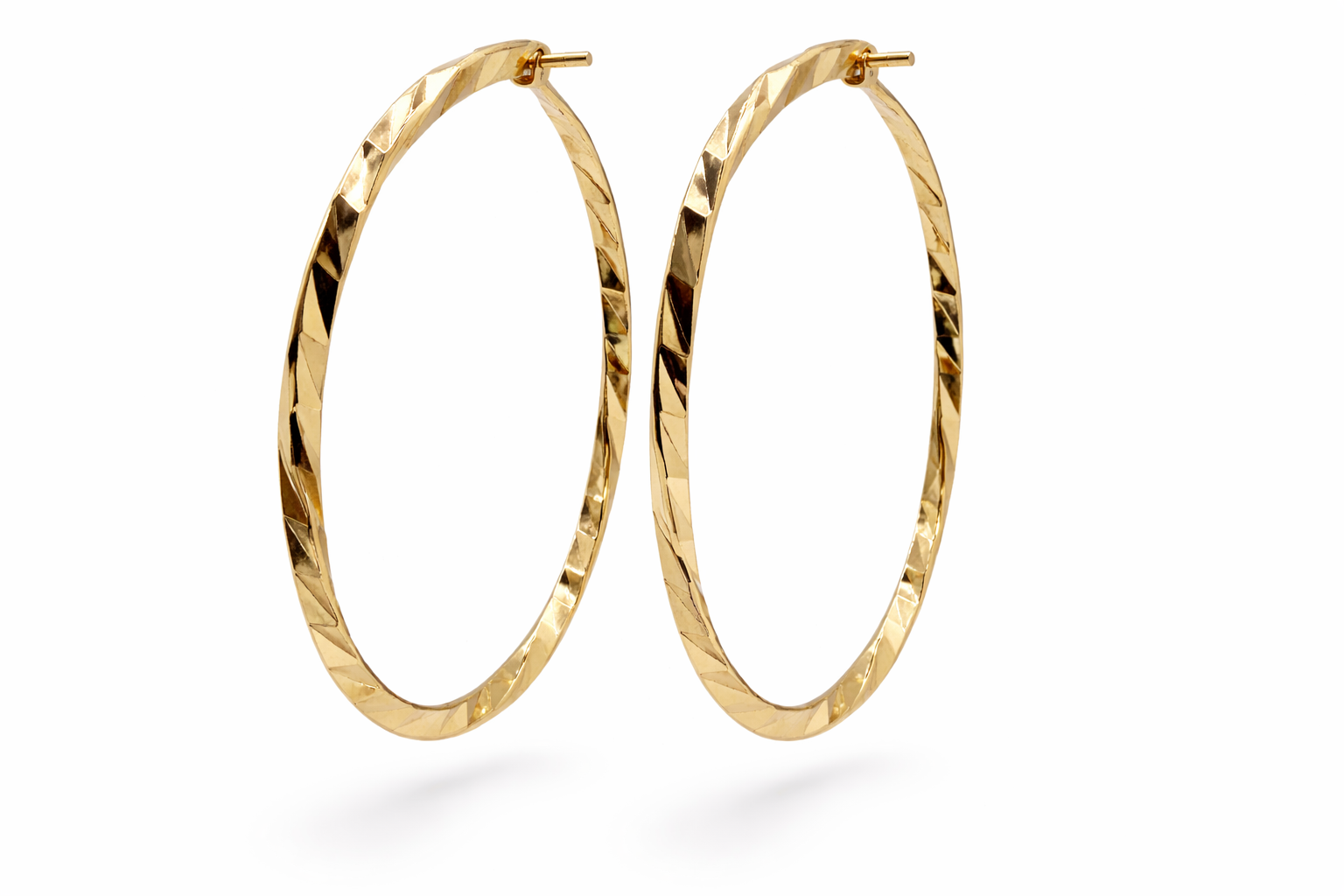 Diamond-Cut Hoop Earrings