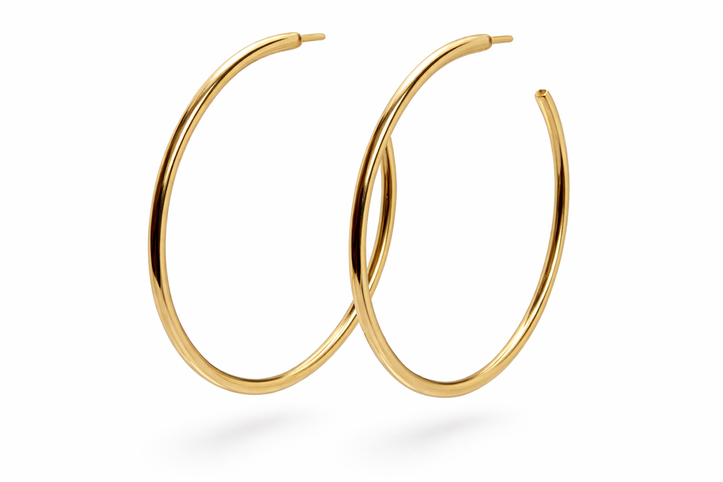 Oversized Gold Tube Hoop Earrings