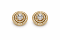 Double Swirl Halo Crystal Stud Earrings