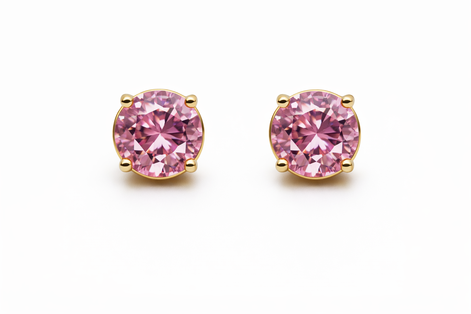 Round Solitaire Crystal Stud Earrings