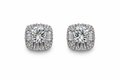 Crystal Halo Cushion Stud Earrings
