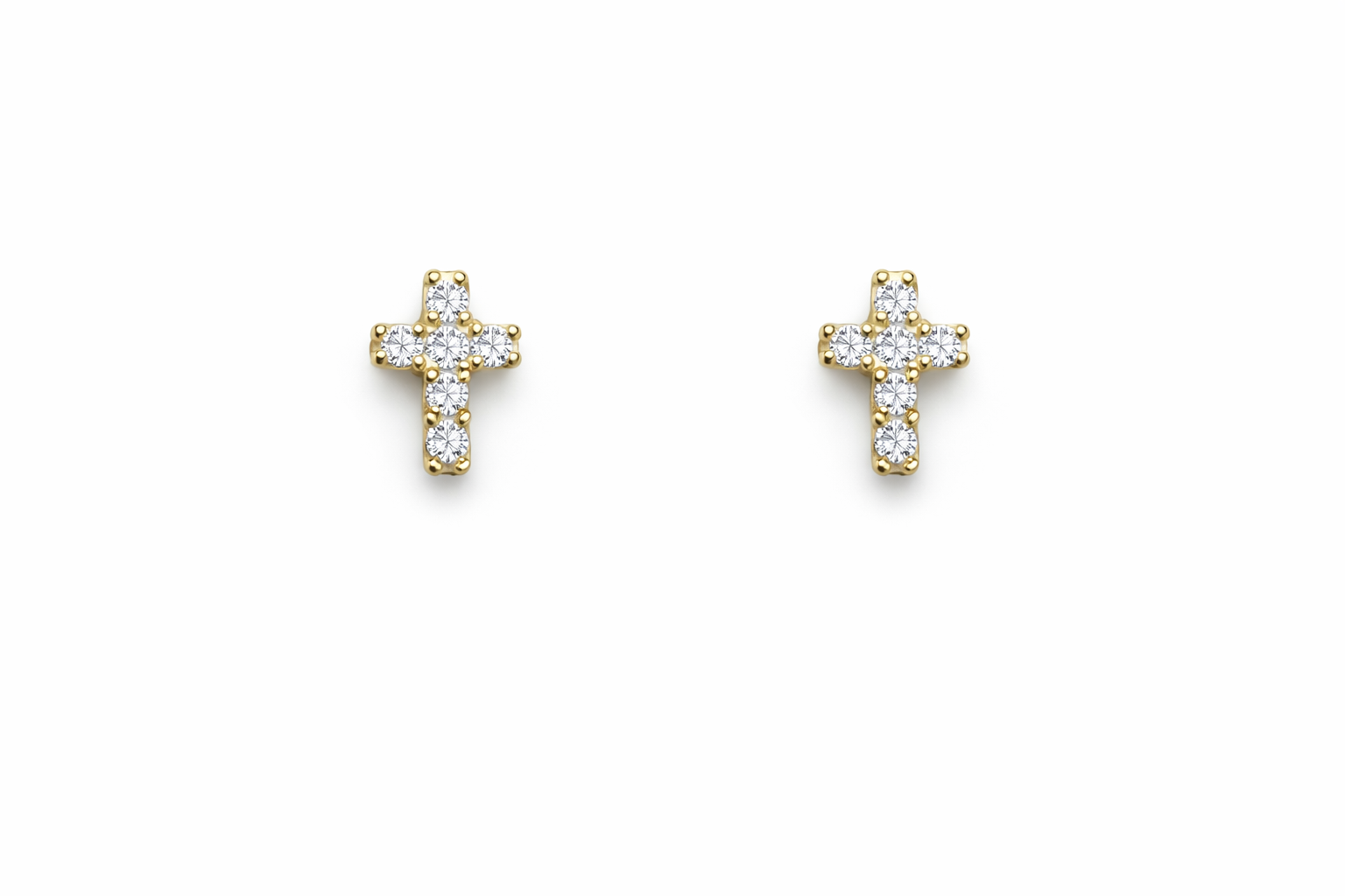 Crystal Cross Stud Earrings