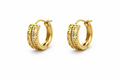 Greek Key Crystal Huggie Hoop Earrings