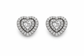Double Halo Heart Crystal Stud Earrings