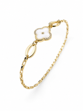 Gold Clover Charm Link Bracelet