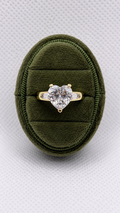 Gold Heart-Cut Clear Crystal Solitaire Ring