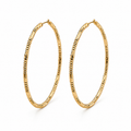Textured Gold Oversized Hoop Earrings