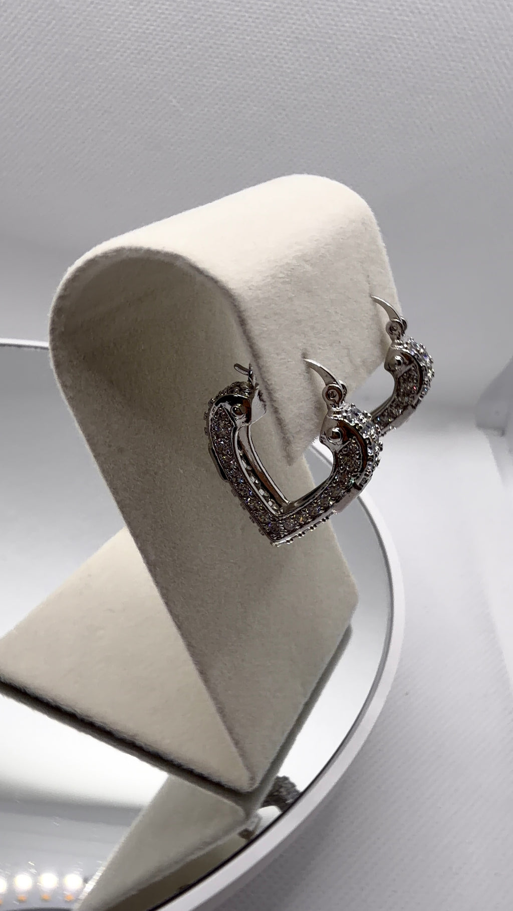 Black Ice Heart Hoop Earrings