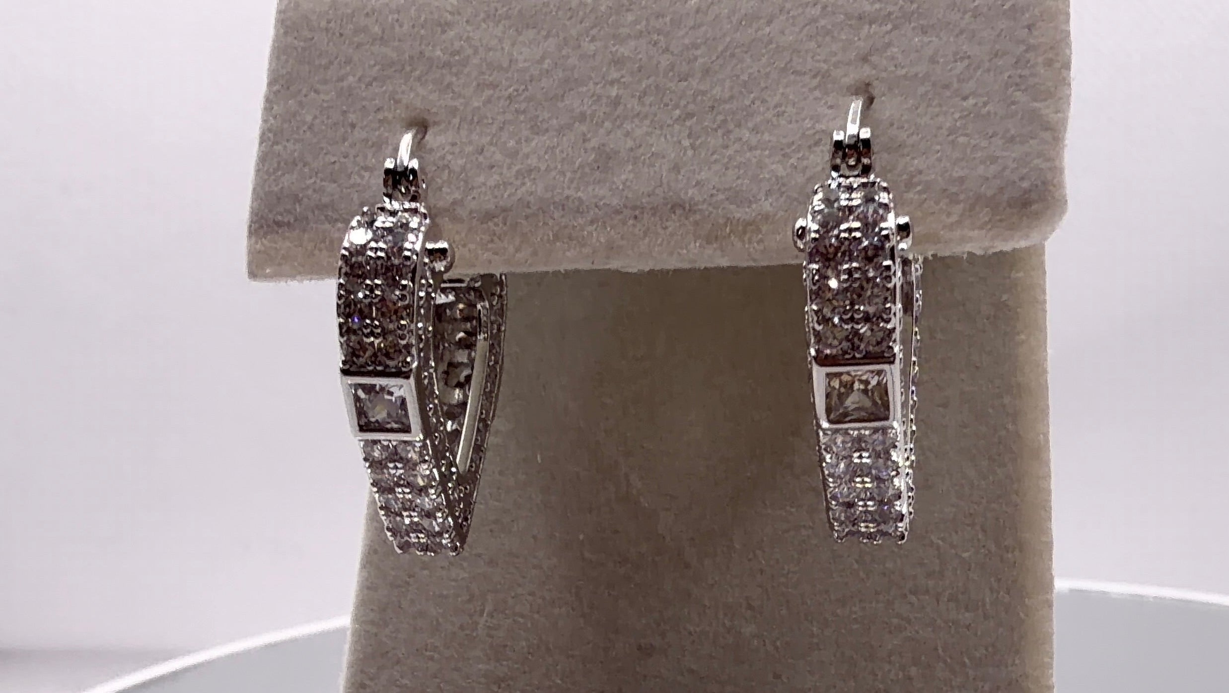 Black Ice Heart Hoop Earrings