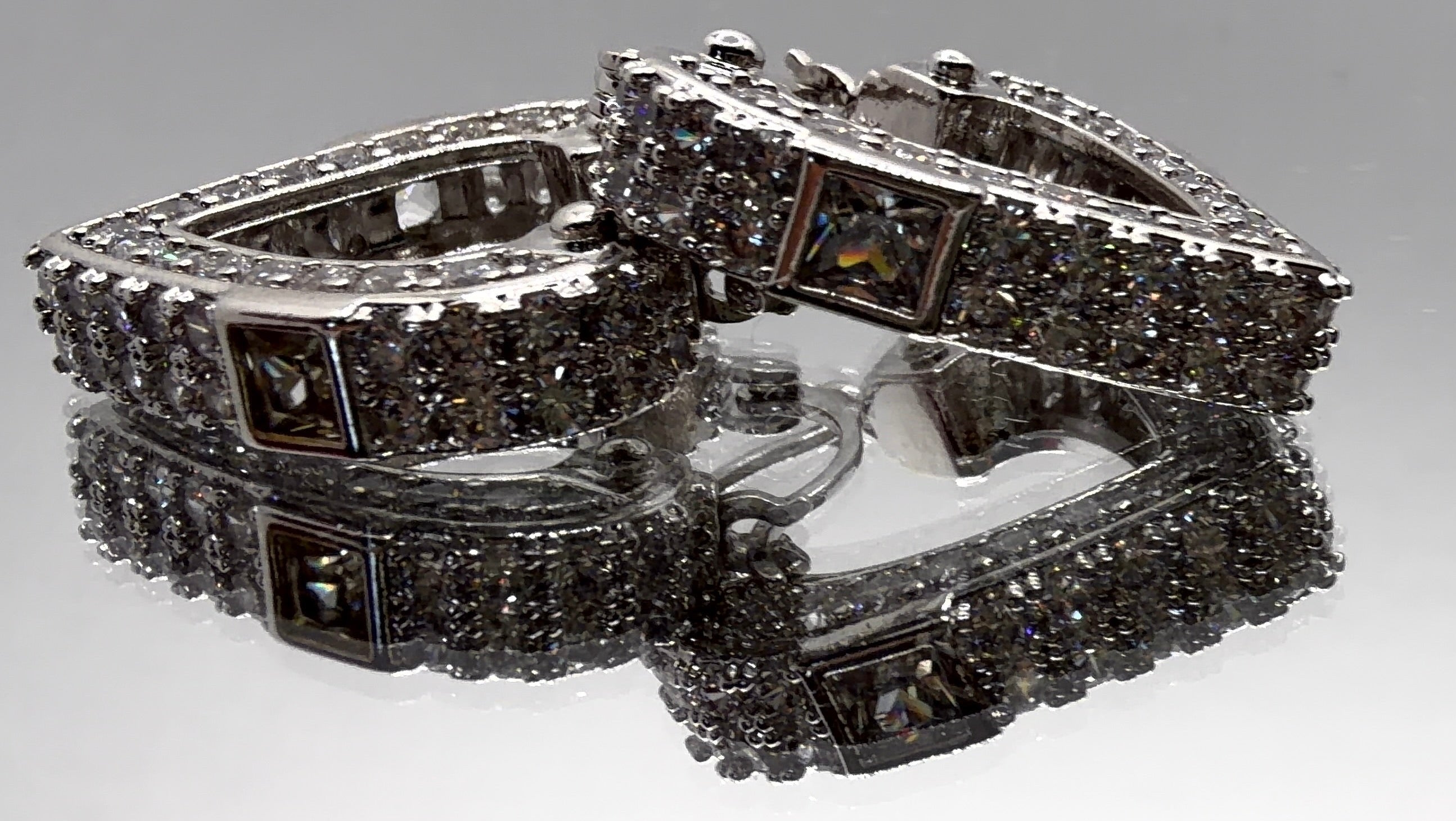 Black Ice Heart Hoop Earrings