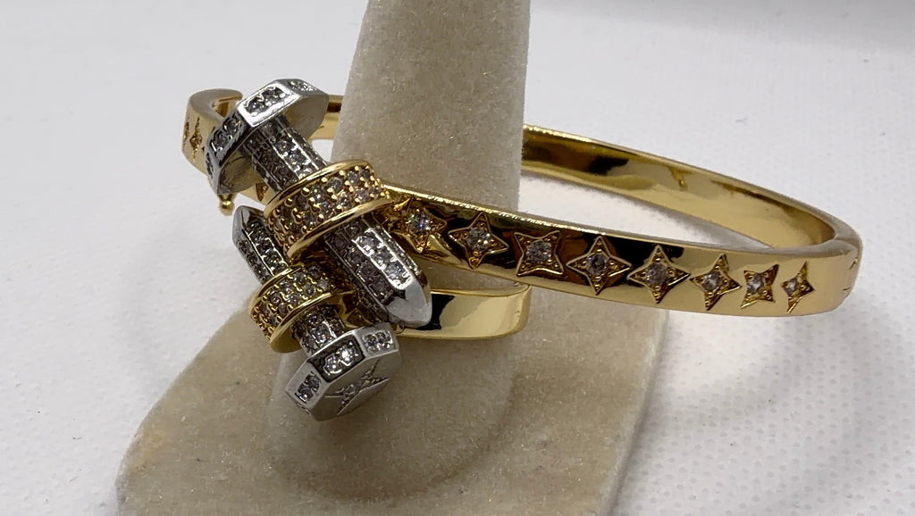 Star Bangle & CZ Bolt Ring Set