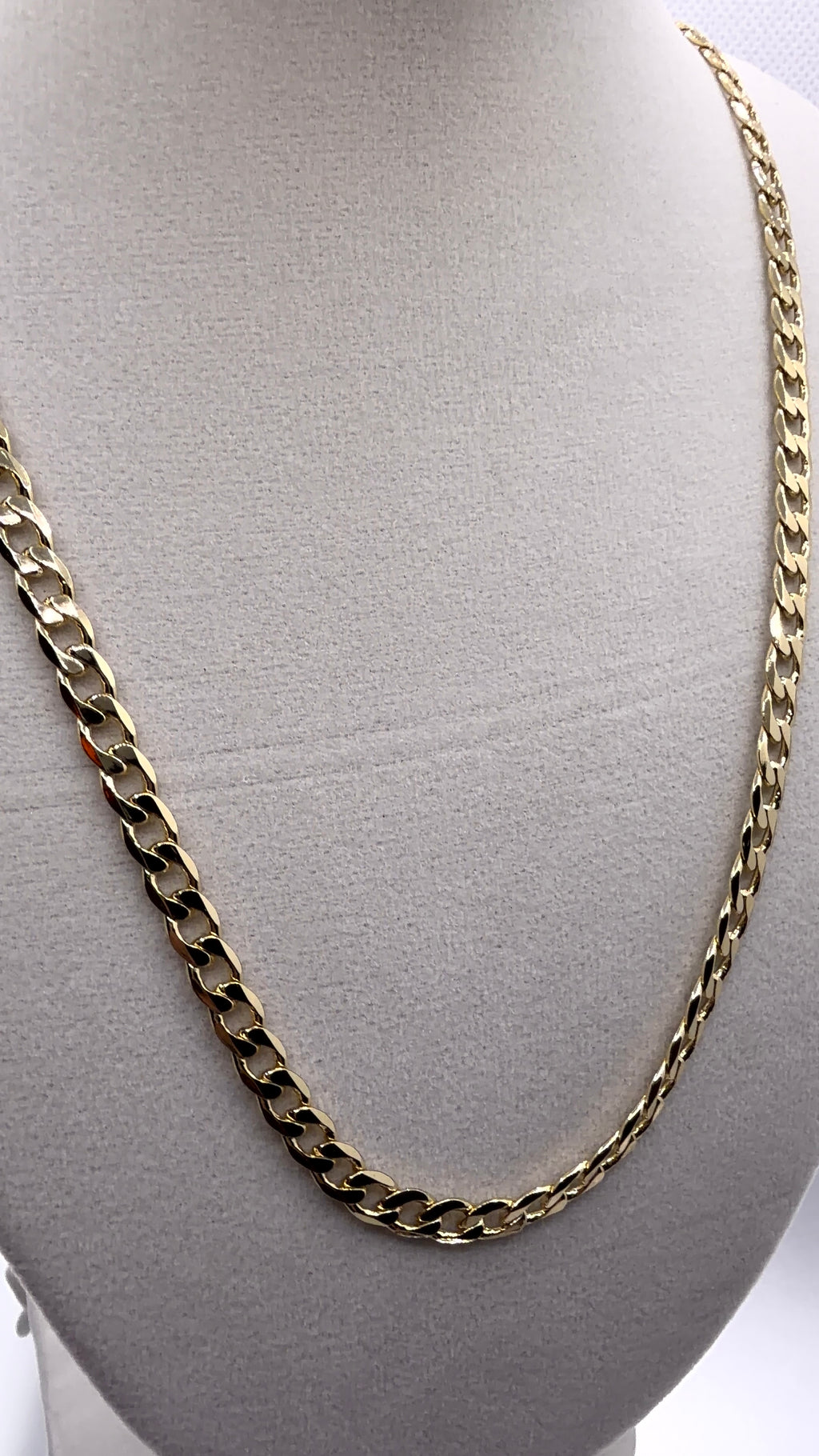 Gold Cuban Curb Chain Necklace 22"