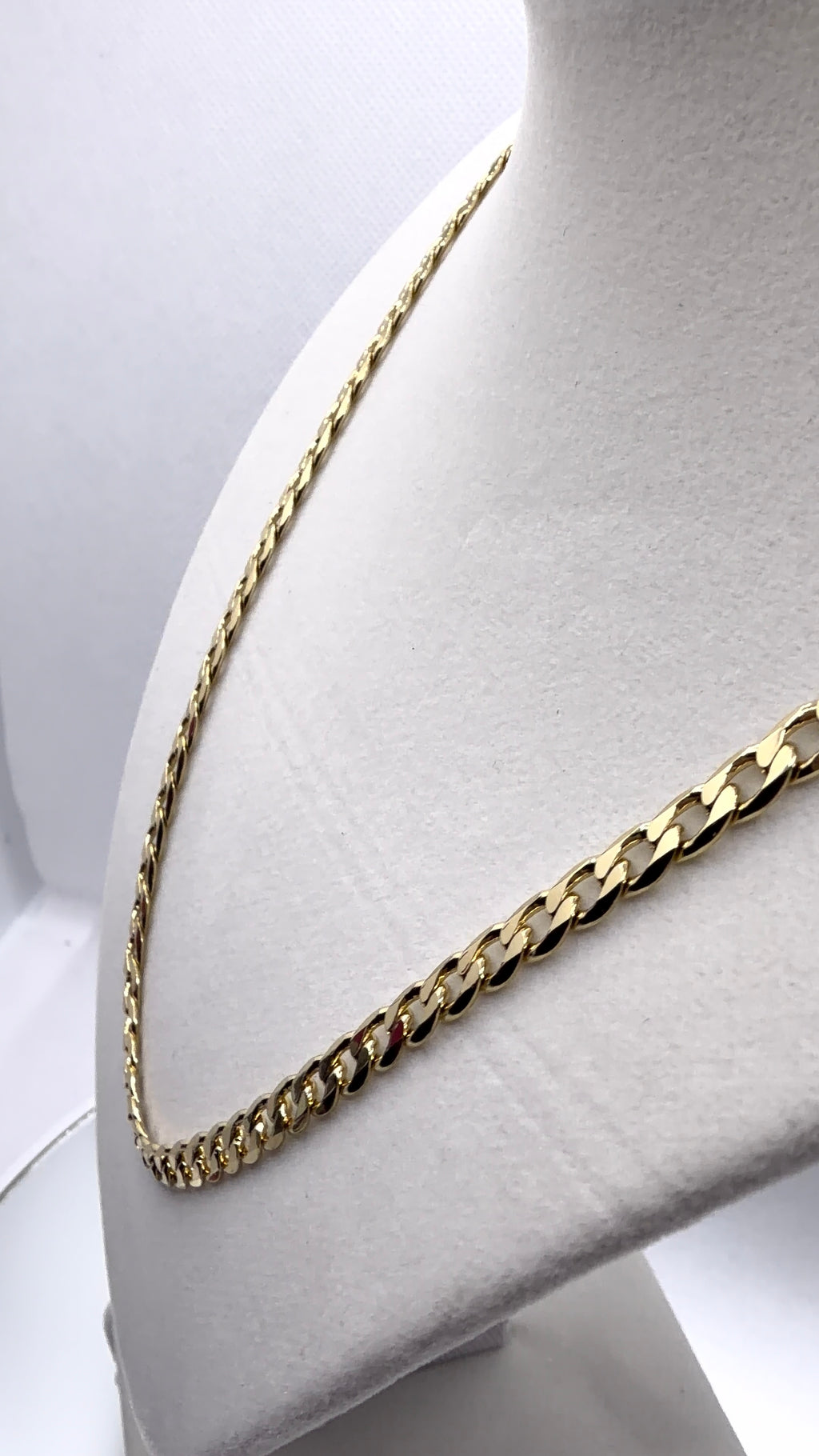 Gold Cuban Curb Chain Necklace 22"