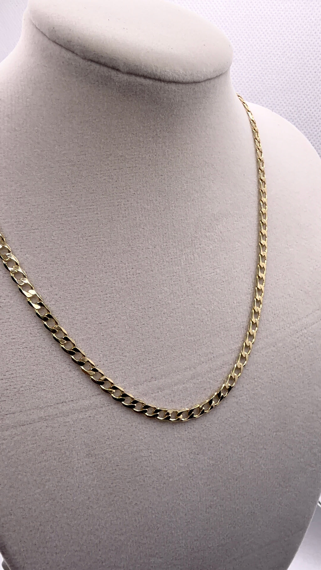 Gold Cuban Curb Chain Necklace 22"