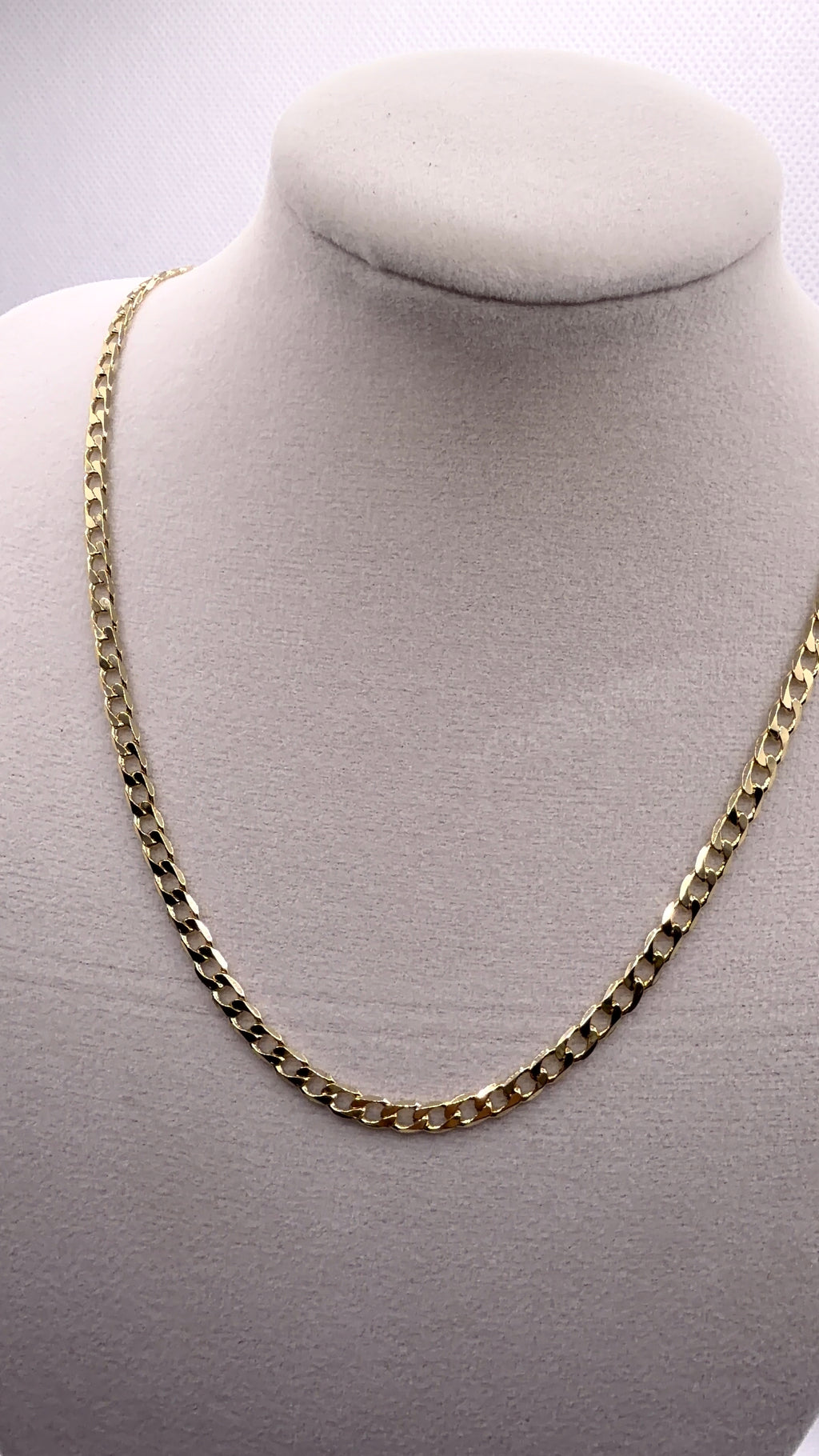 Gold Cuban Curb Chain Necklace 22"