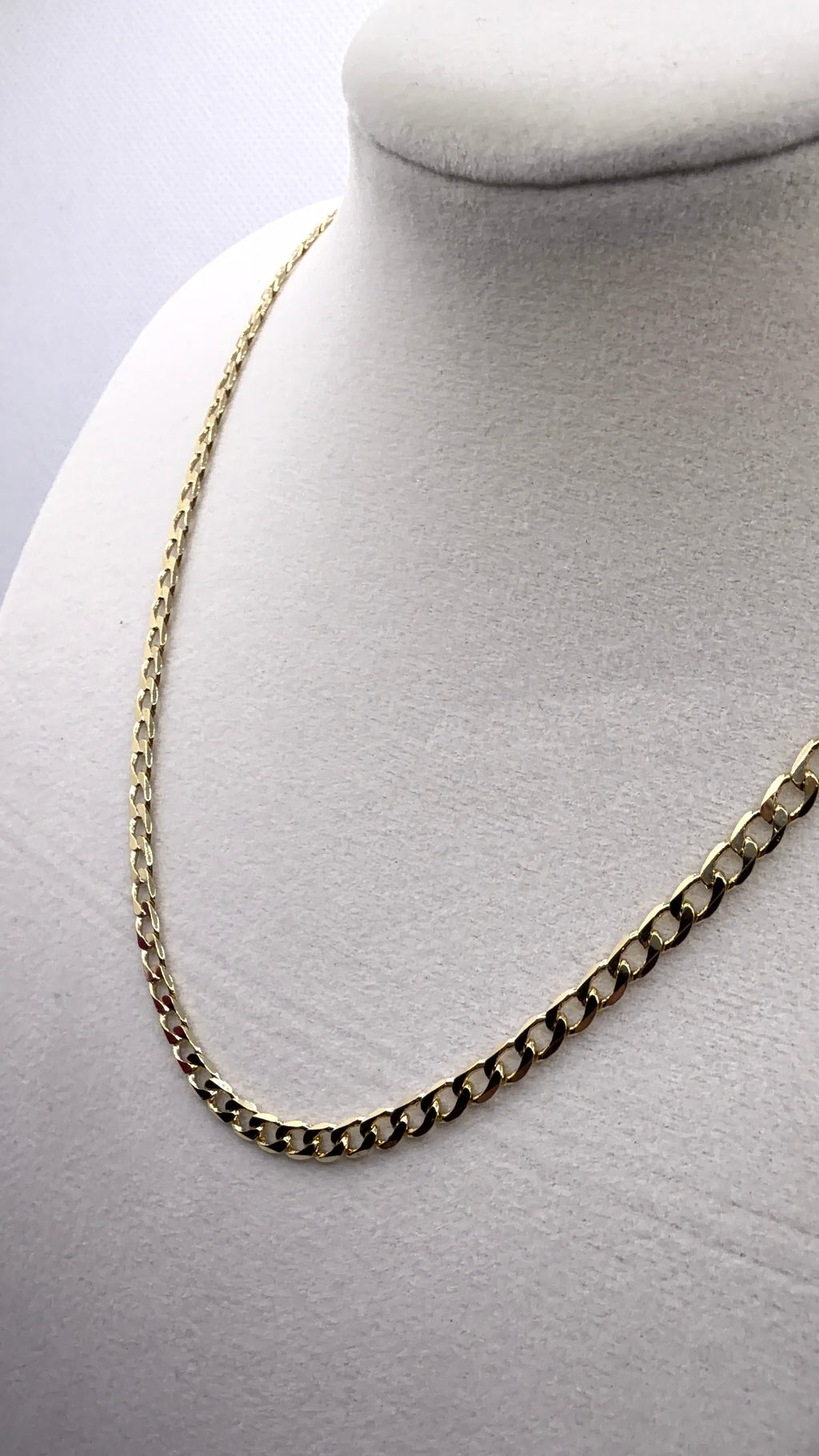 Gold Cuban Curb Chain Necklace 22"