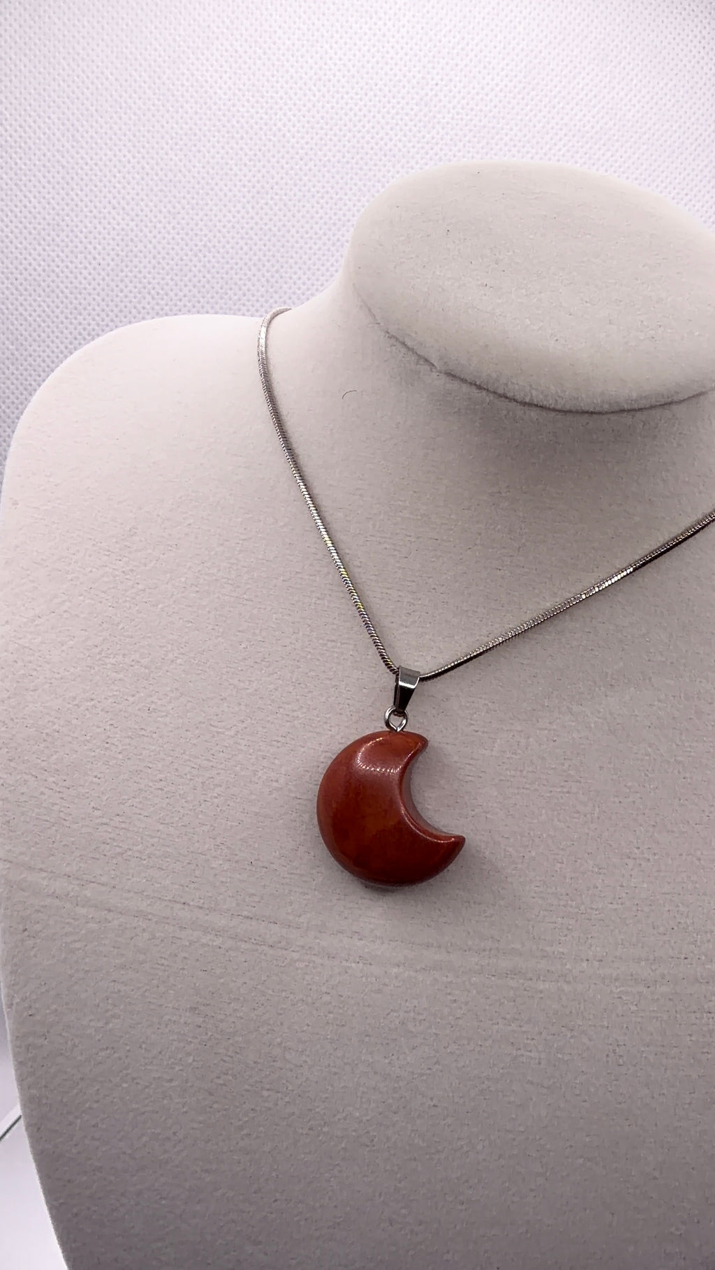 Red Jasper Crescent Moon Pendant