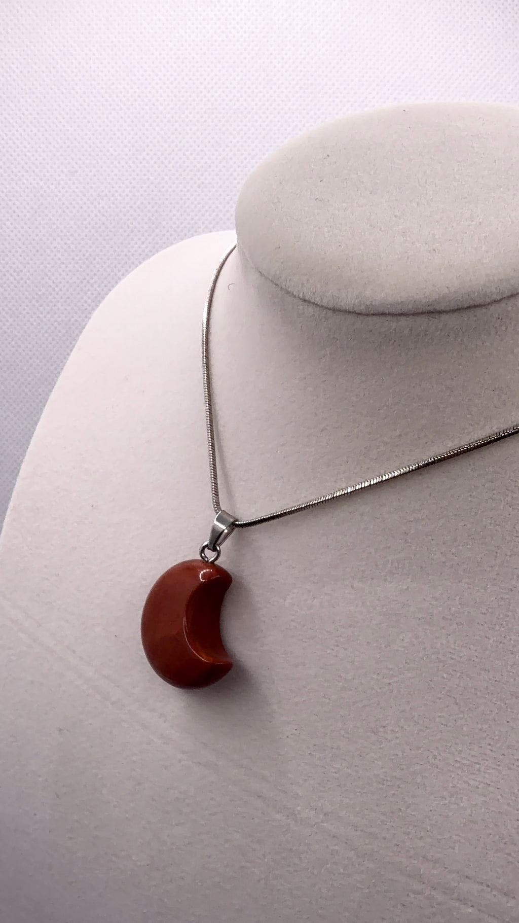 Red Jasper Crescent Moon Pendant