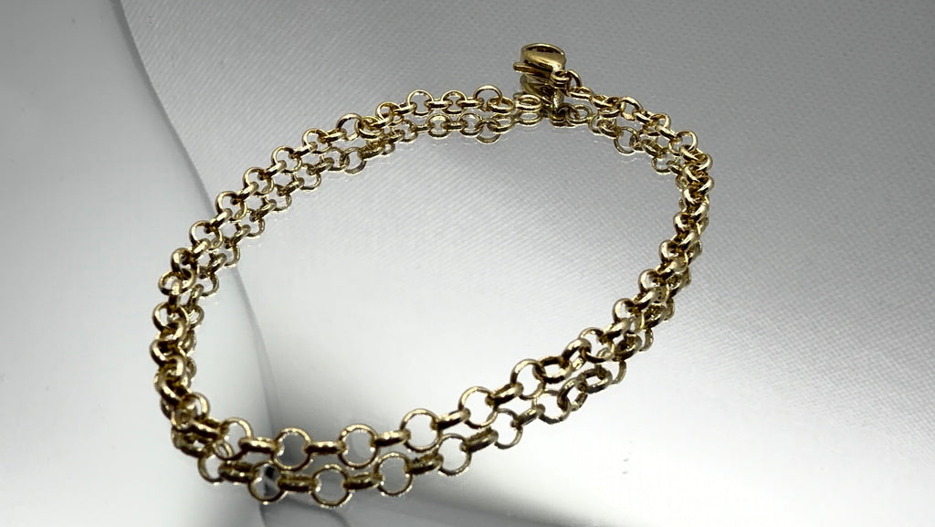 Double Row Rolo Chain Bracelet