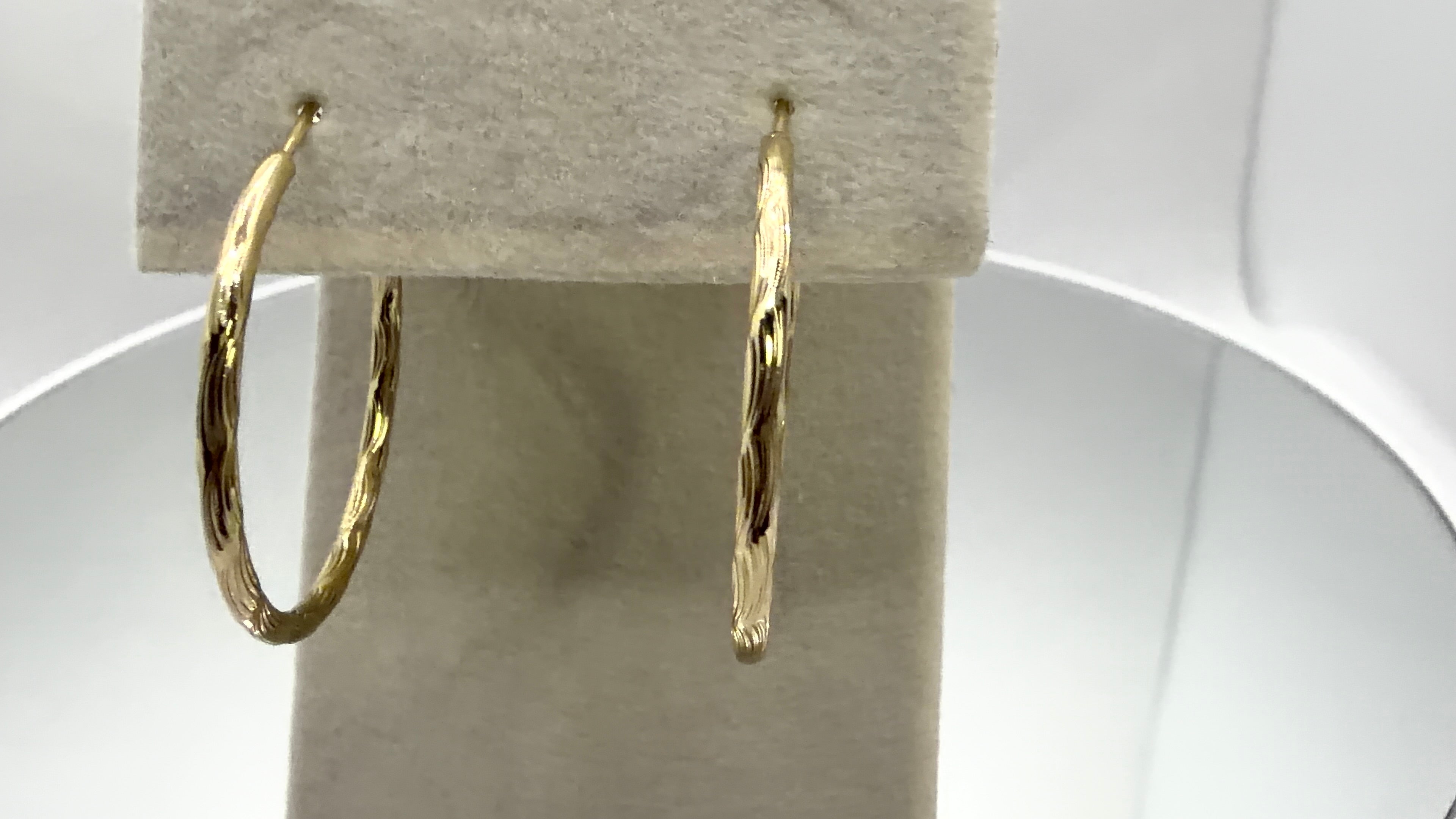 Gold Textured Twist Hoop Earrings