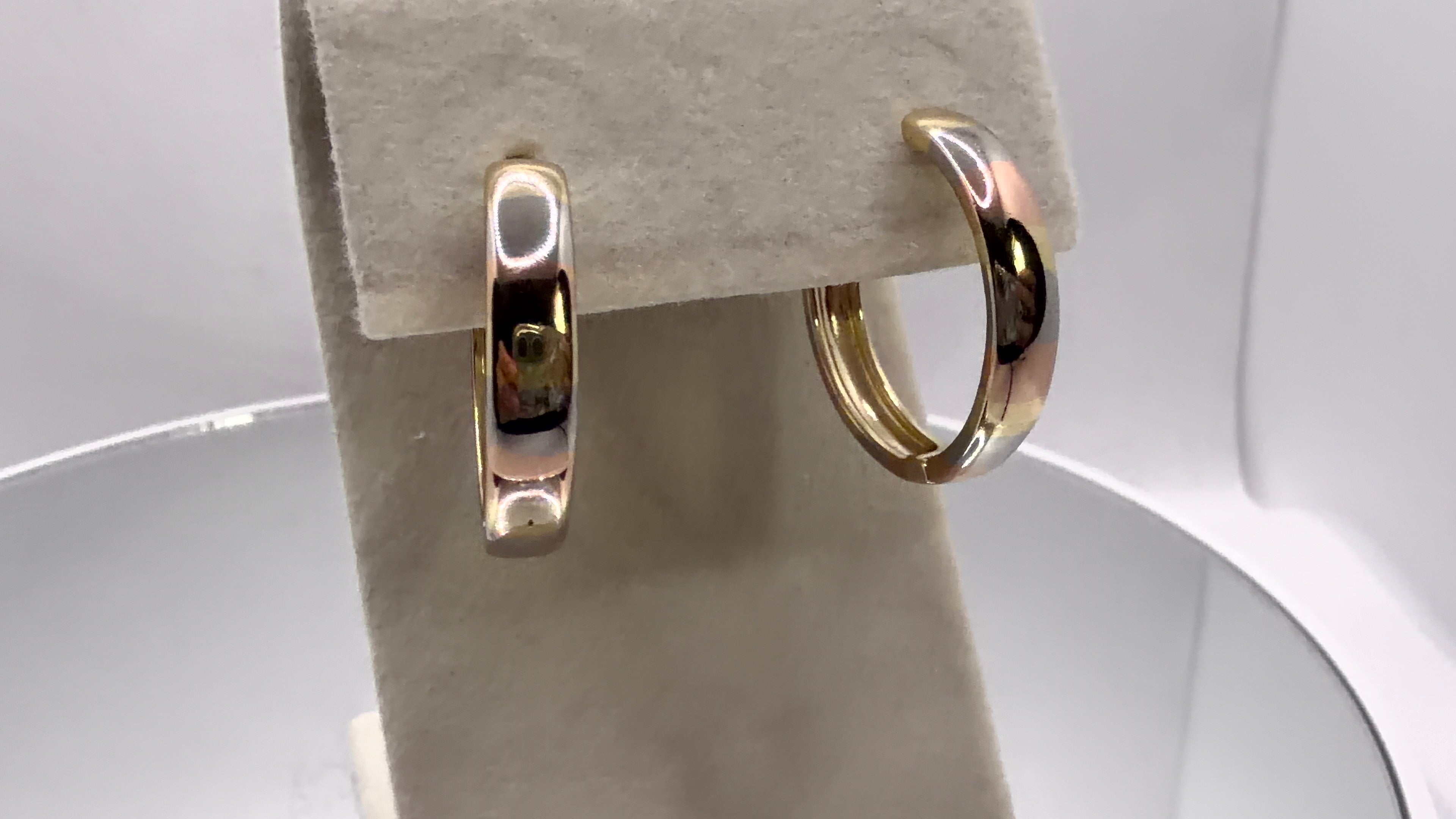 Tri-Tone Chunky Hoop Earrings
