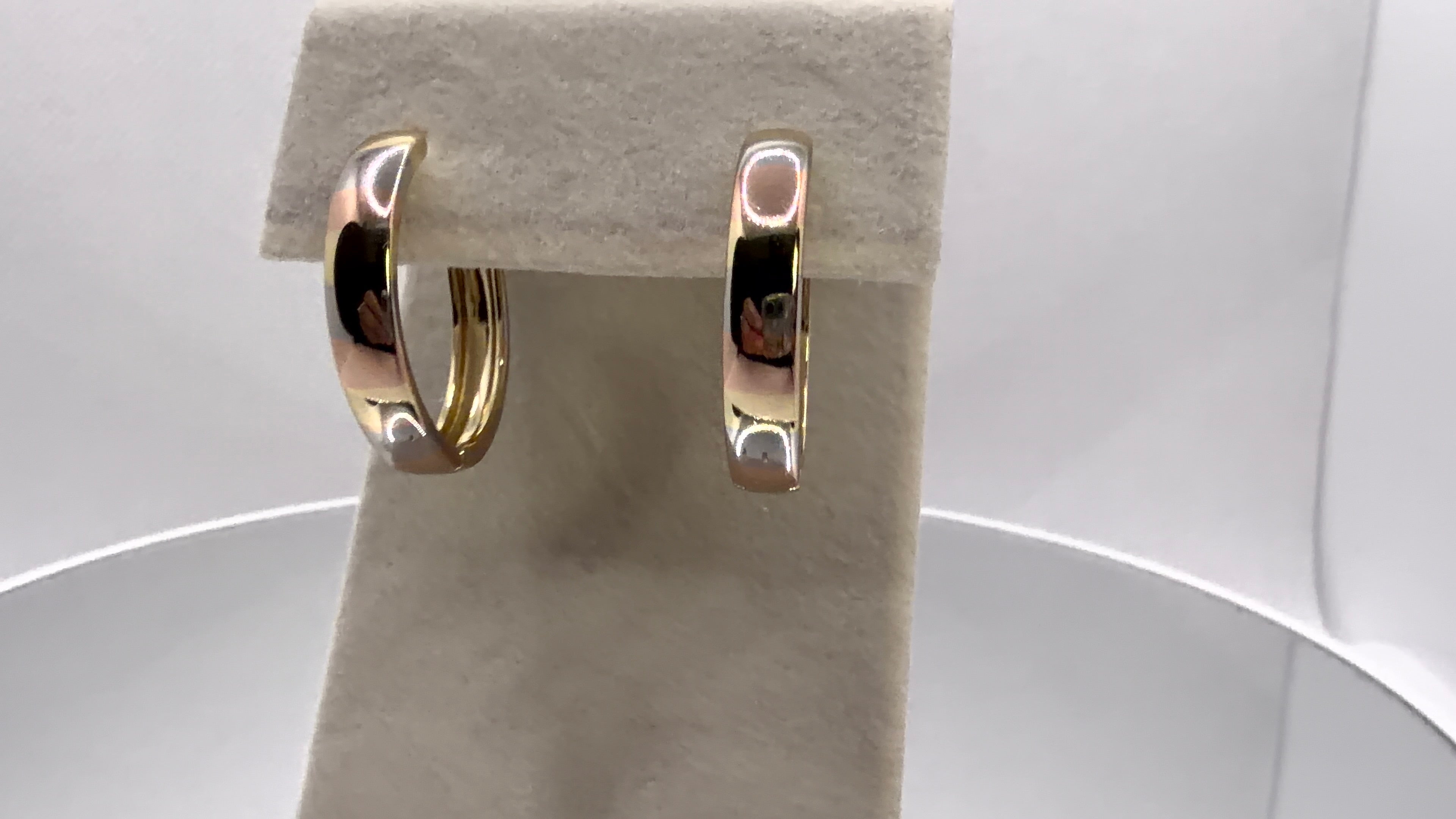 Tri-Tone Chunky Hoop Earrings