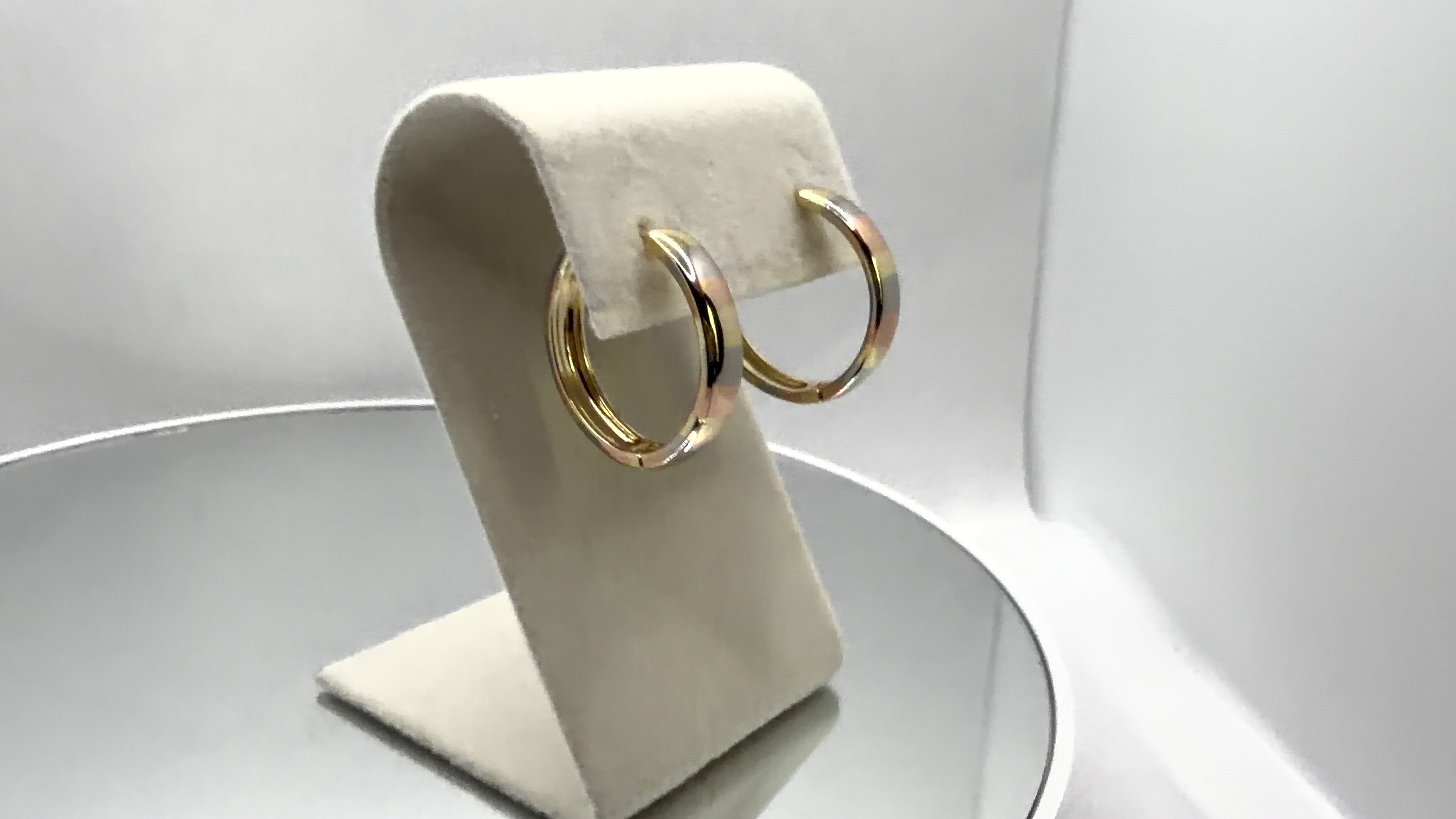 Tri-Tone Chunky Hoop Earrings