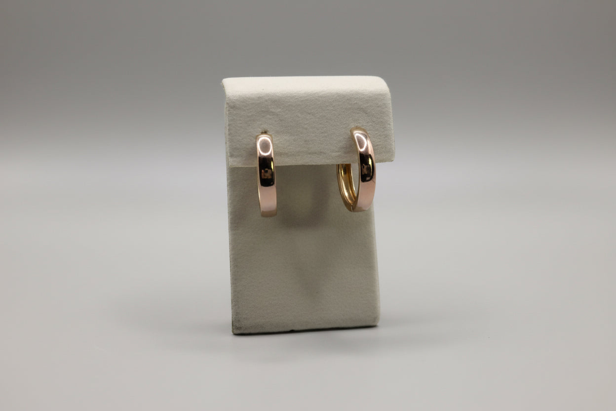Tri-Tone Chunky Hoop Earrings