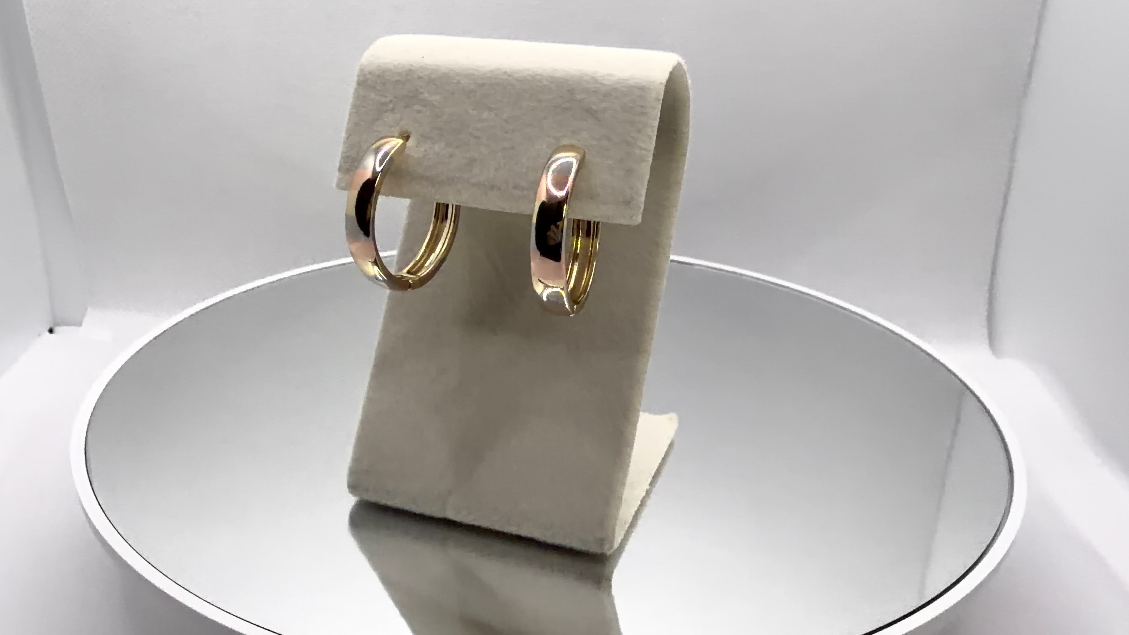 Tri-Tone Chunky Hoop Earrings