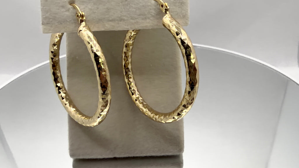 Gold Hammered Hoop Earrings