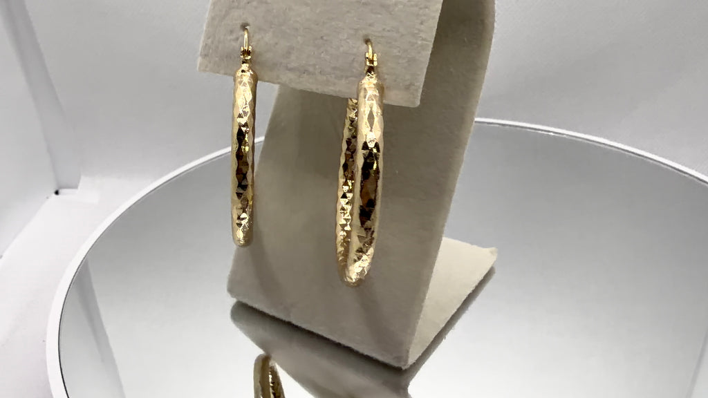 Gold Hammered Hoop Earrings
