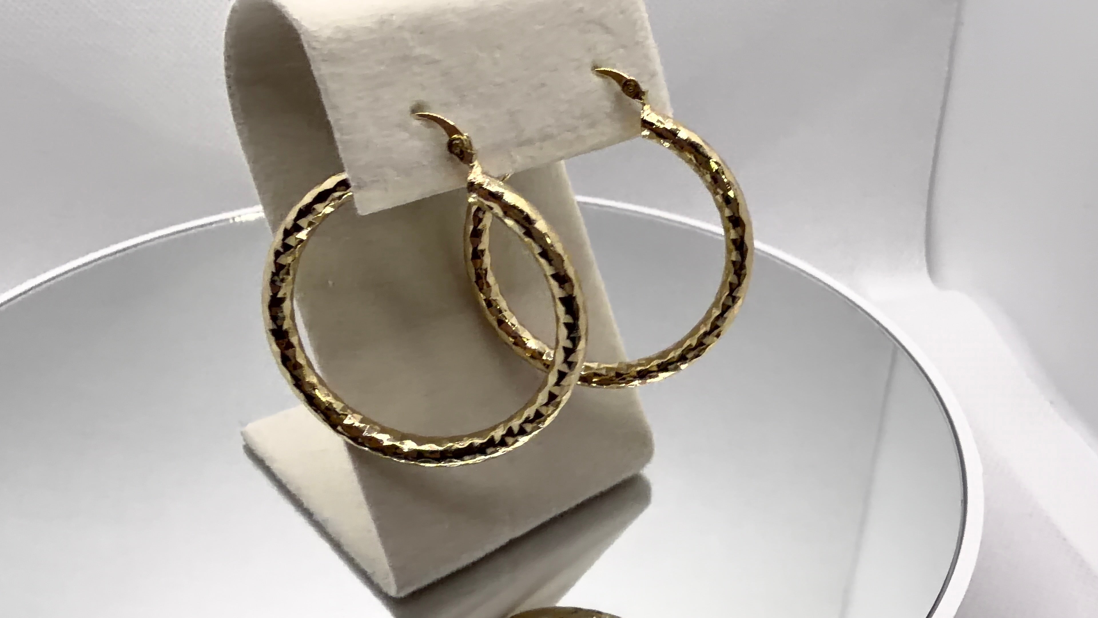 Gold Hammered Hoop Earrings